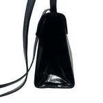 Furla Vintage Shoulder Bag Purse PVC Vinyl Silver Buckle Black Photo 4