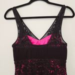 Sue Wong Black and Pink Lace Sleeveless Party Cocktail Dress Women's Size 6 Photo 3