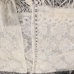 White Lace Open Front Kimono Shawl Floral Crochet Fringe Trim One Size Size undefined Photo 8