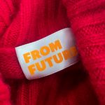 From Future winter sports oversized cashmere turtleneck embroidered sweater sz S Red Photo 2