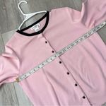 Worthington Vintage Classic Cardigan contrast trim girly womens Pink (large) elegant preppy Photo 2