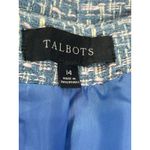 Talbots Women’s 14 Blue Tweed Button Up Blazer Jacket Lined Gold Buttons Bouclé Photo 5
