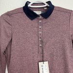 NWT Kjus Women's Mock Neck Long Sleeve Sophia Polo Pink Navy Blue Size XS Golf Photo 2