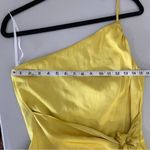 Lovers + Friends Revolve  Karen One Shoulder Yellow Satin Bow Mini Dress Medium Photo 7
