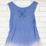 Raya Sun  Blue Ombre Boho Sleeveless Tunic Top with‎ Embellished Detail Size L Photo 6