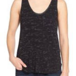 Paige black tank with faux leather trim XS Photo 0