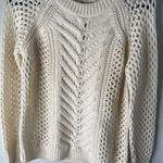 Rebecca Taylor  white merino wool cable knit sweater size‎ small Photo 7