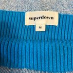 superdown  Ribbed Blue Tube Top Strapless Glitter Metallic Strapless M Photo 2