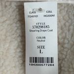 White House | Black Market Jacket Women L Neutral Faux Shearling Drape Coat Winter Photo 6