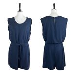 Lou & grey Women’s Romper Pockets Sleeveless Ponte Knit Navy Blue Size Large Photo 11