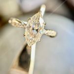 New Certified 2ct S925 marquise cut VVS1 D color moissanite ring in 7 Silver Photo 0