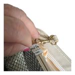 Whitting and Davis Metal Mesh Clutch Crossbody Handbag Tan Photo 3