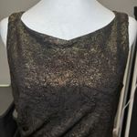 David Meister Bronze Gold Metallic Ruched Backless Textured Cocktail Dress 12 Photo 5