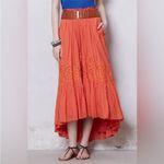 Anthropologie  Floreat Sanoh Gauze Orange Maxi Skirt Photo 1