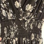 Women's Black w/ Florals S/S VNeck Long Pants Romper Jumpsuit Size L/XL EUC 7130 Size L Photo 4