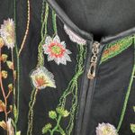 Drapers & Damons Floral Embroidered Sheer Mesh Zip Front Jacket 2X Cottage Boho Black Photo 1
