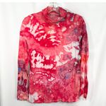 Crown & Ivy Large Top Handmade Tie Dye Turtleneck Hot Pink Long Sleeve 612 Photo 3