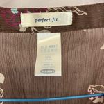 Old Navy  Brown Pink Pleated Blouse with 3/4 Sleeves Photo 1