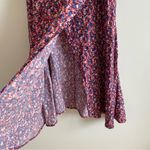 Gap  Pink Blue Floral Flowy Midi Skirt Slit XS Photo 2