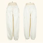 Good American  Cloud White Parachute Drawstring Cargo Pants New Size Small NWTS Photo 4