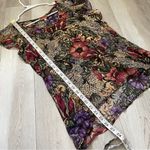 Vintage Silk Top floral ruffle sheer womens size 6 romantic bohemian funky artsy Yellow Photo 5