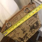 Coach  Tan Horse Carriage Embroidered Canvas Brown Leather Crossbody Shoulder Bag Photo 6