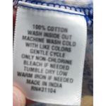 Wonderly  Floral Print Blouse Blue Peach Short Sleeve Tassel Tie Neck Top‎ Large Photo 3