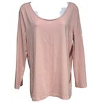 J.Crew Pink long Sleeve Cotton Scoop Neck Top Women's Size XL Photo 1