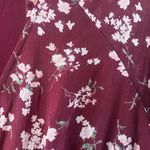 American Eagle AE Women's Maroon Floral Dress Long Sleeve Medium LN Photo 2