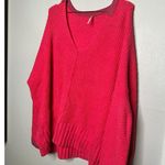 Free People  Pink Take Me Over V-Neck Long Sleeve Oversized Sweater Size XXS Photo 8