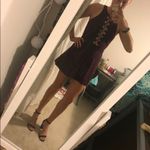 Silence + Noise Urban Outfitters Maroon Lace Up Front Dress Photo 1
