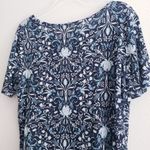 Ann Taylor  Loft Linen Abstract Print Lightweight Short Sleeve Blouse Photo 4