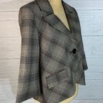 Kenneth Cole plaid crop blazer one button front brown size 8 womens Photo 5