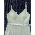 Azazie  Stretch Agave Sheath V-Neck Pleated Stretch Satin Dress Size‎ 4 Photo 7