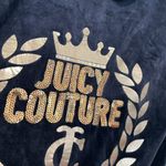 Juicy Couture Embellished Velour Hoodie Jacket Navy Blue w/ Back Sequin Logo Y2K Photo 11