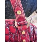 Elaine Turner Red Croc Embossed Genuine Leather Purse Shoulder Bag Satchel Tote Photo 5