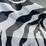 l*space Vintage Age Scarf Black White Animal Print 20" Square Polyester Womens Photo 1