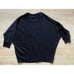 Uniqlo  Black Oversized Long Sleeve‎ Cotton T-Shirt Casual Basic Top bat wing S Photo 4