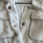 Anthropologie Maeve by  Size Large Cinched Faux Fur Winter Coat in Ivory Overcoat Photo 6