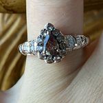Color Changing Garnet Moissanite Sterling Silver Ring Size 7 Photo 0