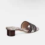 Christian Dior Dior DWAY HEELED SLIDE White Cotton Embroidered Libellule Camouflage Motif Photo 1