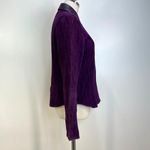 Gloria Lopez Sauque Suede Leather Jacket Purple Size M Photo 7
