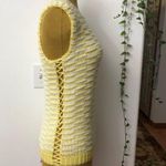 Yellow vest, top, knitted, handmade Size M Photo 1