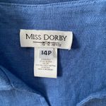 55% LINEN 46% RAYON‎ MISS DORBY PETITE BLAZER JACKET Blue Size 14P Photo 1