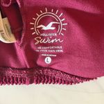 Hollister  Swim Burgundy Smocked Bikini Top Women’s Large Stretch Textured Scoop Photo 3