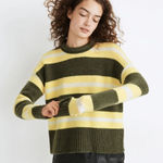 Madewell  Striped Fulton Pullover Sweater green heather grass M Photo 0