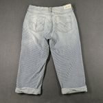 Levi's  Jeans Womens 4 Blue White Pinstripe Cropped Cuffed Stretch Denim Pants Photo 8