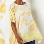 Jason Wu  Yellow Floral Tunic Top Kimono Chiffon Scarf Cami Cover Up, One Size Photo 1