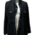 VICI Women's Black Denim Ruffle Jacket Size S Long Sleeve Photo 0