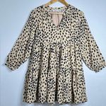 Vineyard Vines 100% Viscose A-Line Leopard Tiered Dress Beige & Black Patterned Photo 0